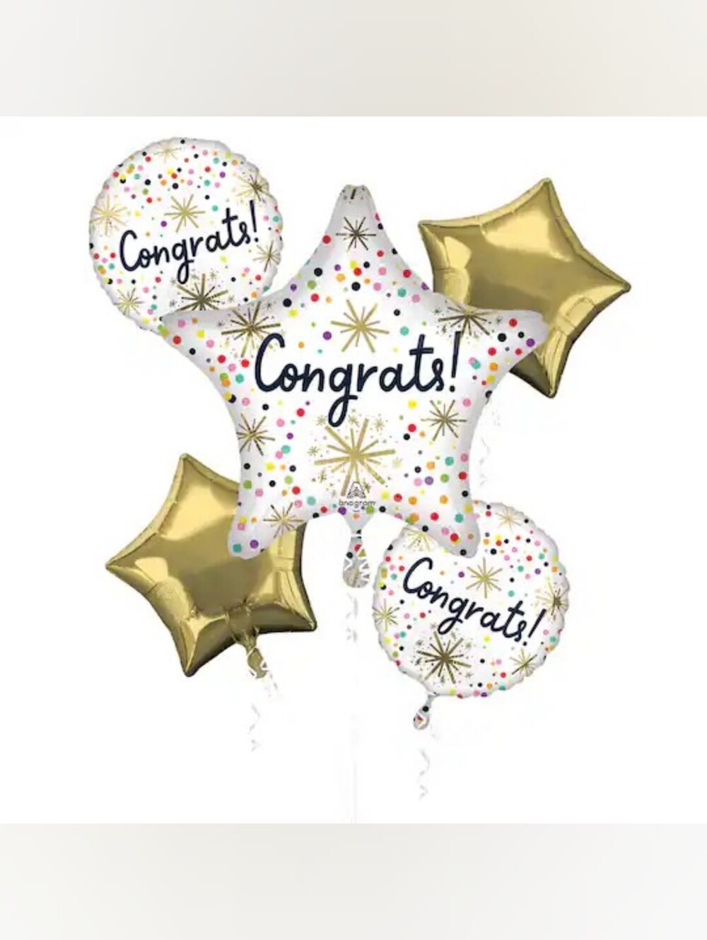 Confetti Sprinkle Congrats 5-Piece Foil Balloon Bouquet